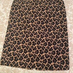 Talbots Black and Tan Animal Print Pencil Skirt